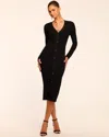 Ramy Brook Gabby Knit Button Down Midi Dress In Black