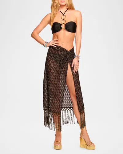 RAMY BROOK GAIA CROCHET-KNIT MIDI SKIRT