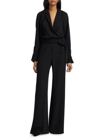 Ramy Brook Gaius Pant In Black City Stripe