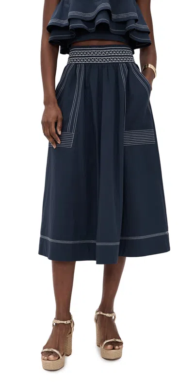 Ramy Brook Galia Skirt Navy In Blue