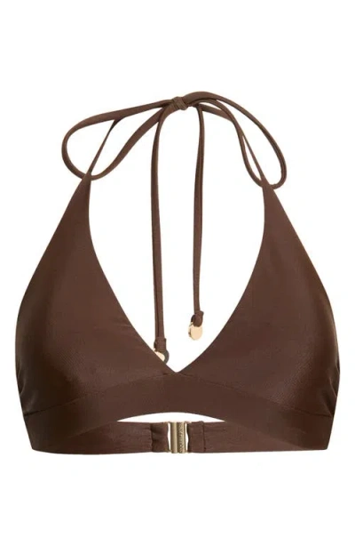Ramy Brook Gari Halter Bikini Top In Brown