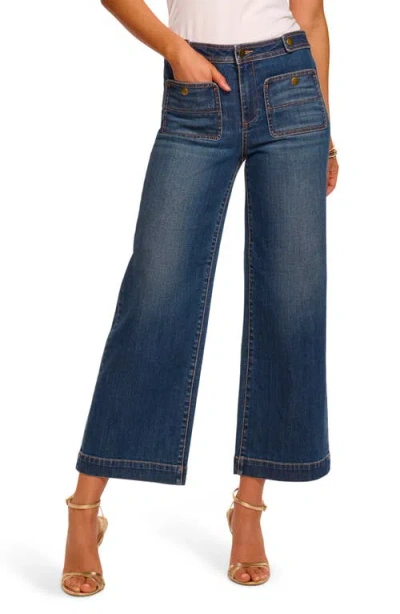 Ramy Brook Gemma Patch Pocket Wide Leg Jeans In Blue