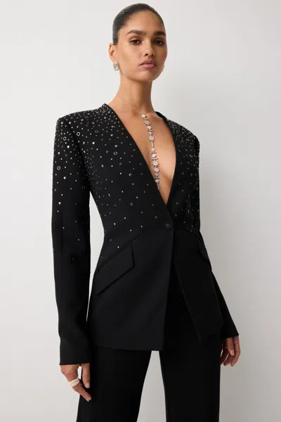 Ramy Brook Geneva Embellished Blazer Jacket In Black