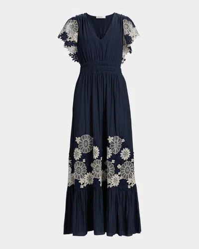 Ramy Brook Georgie Crochet Lace Midi-dress In Blue