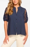 RAMY BROOK RAMY BROOK GIA LACE SLEEVE BUTTON-UP TOP