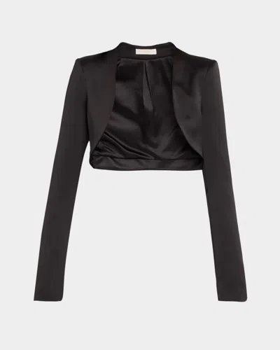 Ramy Brook Gia Long-sleeve Capelet In Black