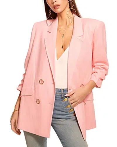 Ramy Brook Gianni Double Breasted Blazer In Pink