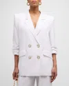 RAMY BROOK GIANNI RAW-TRIM DOUBLE-BREASTED BLAZER