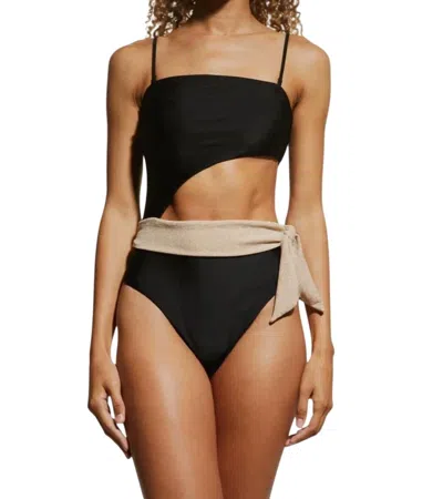Ramy Brook Gigi Colorblock Side Cut-out Swimsuit In Black