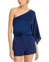 Ramy Brook Gina One Shoulder Top In Spring Navy