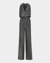 Ramy Brook Ginger Halter Cowl-neck Jumpsuit In Gray