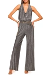 Ramy Brook Ginger Metallic Drape Neck Jumpsuit In Multi