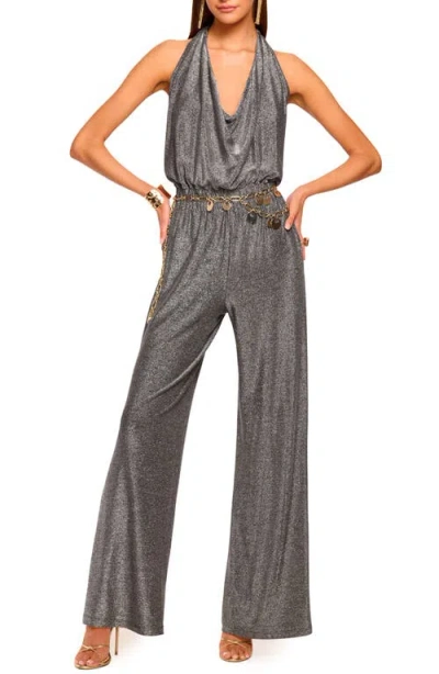 RAMY BROOK RAMY BROOK GINGER METALLIC DRAPE NECK JUMPSUIT