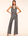 Ramy Brook Ginger Sparkle Knit Halter Jumpsuit In Gray