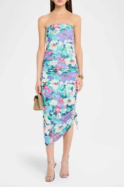 Ramy Brook Giovanna Midi Dress In Garden Mesh In Blue
