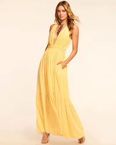 Ramy Brook Gisela Chiffon Plunging Maxi Dress