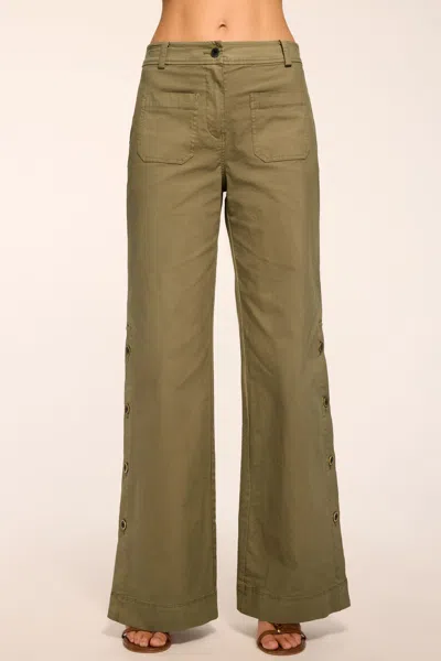 Ramy Brook Giselle Canvas Wide Leg Pant In Green