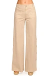 Ramy Brook Giselle Stretch Cotton Twill Wide Leg Pants In Gold