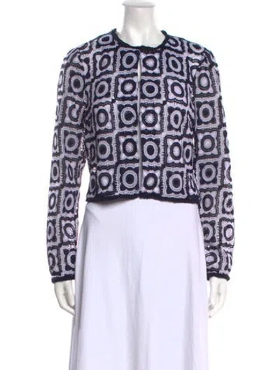 Pre-owned Ramy Brook Graphic Print Crew Neck Sweater In Multi