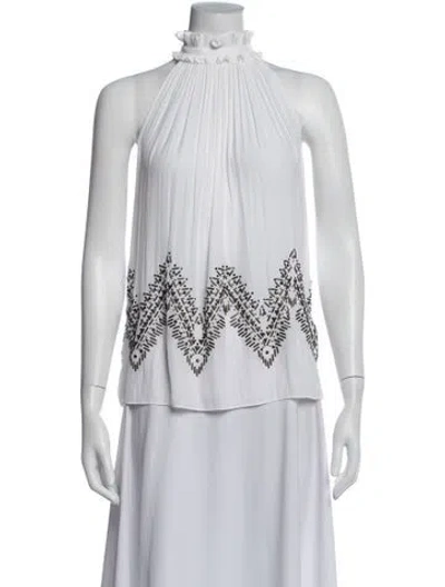 Pre-owned Ramy Brook Graphic Print Halterneck Top In Neutral