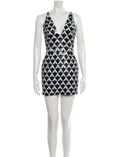 Pre-owned Ramy Brook Graphic Print Mini Dress In Blue