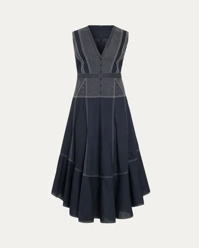 Ramy Brook Grega V-neck Midi Dress In Blue