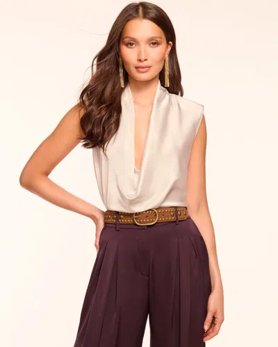 Ramy Brook Gregory Silk Cowl Neck Top In Neutral