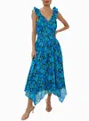 Ramy Brook Greta Midi Dress In Tropical Blue Retro Floral In Multi