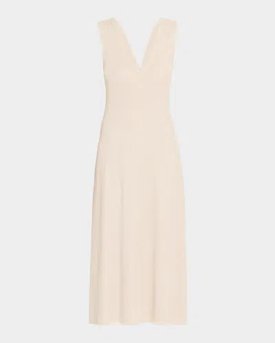 Ramy Brook Greta V-neck Midi Dress In Neutral