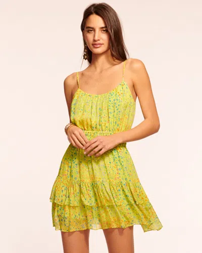 Ramy Brook Gwen Ruffle Mini Dress In Lime Garden