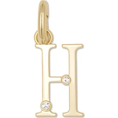 Ramy Brook H Cubic Zirconia Charm In Clear/gold