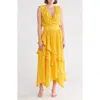 Ramy Brook Hadlee Ruffle Detail Sleeveless Dress In Yuzu