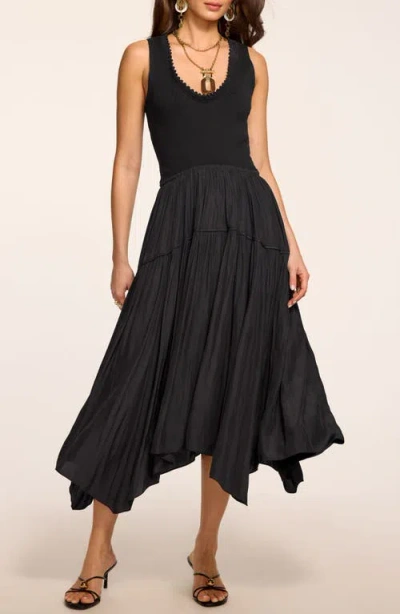 Ramy Brook Hadley Sleeveless Asymmetric Dress In Black