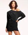 Ramy Brook Haisley One-shoulder Long Sleeve Minidress In Black
