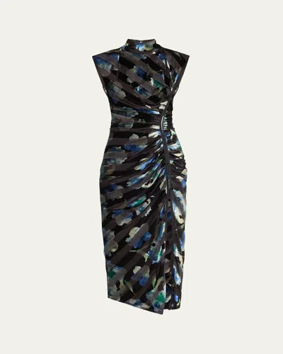 RAMY BROOK HALLIE FLORAL VELVET MIDI DRESS