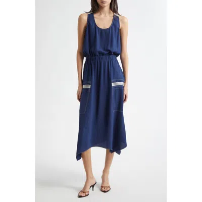 Ramy Brook Hallie Sleeveless Handkerchief Hem Dress In Spring Navy