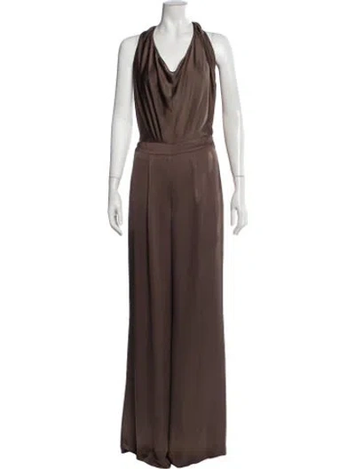 Pre-owned Ramy Brook Halterneck Jumpsuit In Brown
