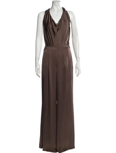 Pre-owned Ramy Brook Halterneck Jumpsuit In Brown
