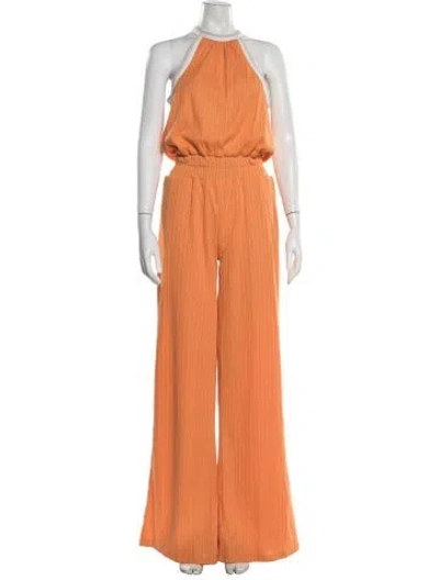 Pre-owned Ramy Brook Halterneck Jumpsuit In Orange