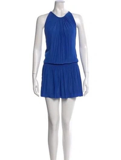 Pre-owned Ramy Brook Halterneck Knee-length Dress In Blue