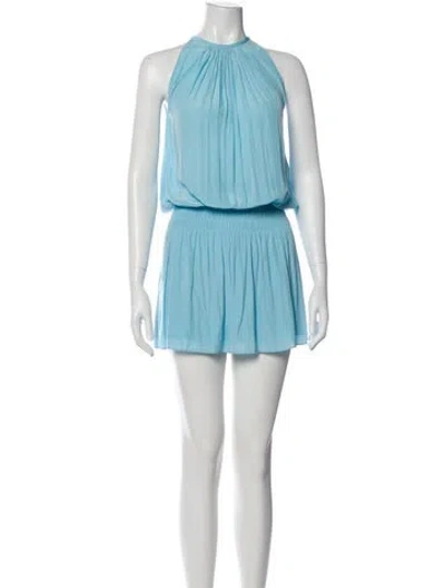 Pre-owned Ramy Brook Halterneck Knee-length Dress In Blue