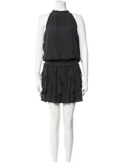 Pre-owned Ramy Brook Halterneck Knee-length Dress In Gray