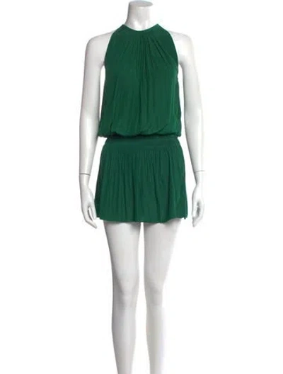Pre-owned Ramy Brook Halterneck Knee-length Dress In Green