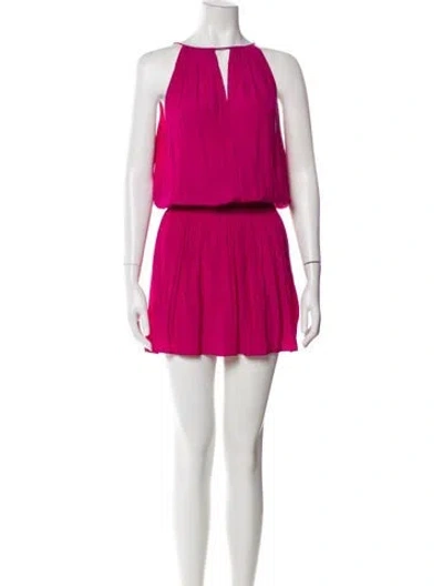 Pre-owned Ramy Brook Halterneck Knee-length Dress In Pink