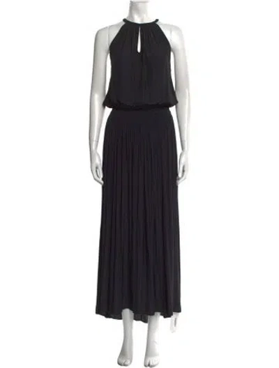 Pre-owned Ramy Brook Halterneck Long Dress In Black