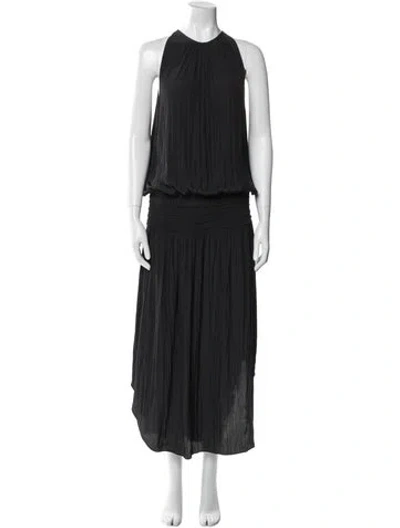 Pre-owned Ramy Brook Halterneck Long Dress In Black