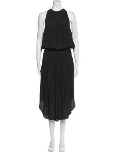 Pre-owned Ramy Brook Halterneck Long Dress In Black