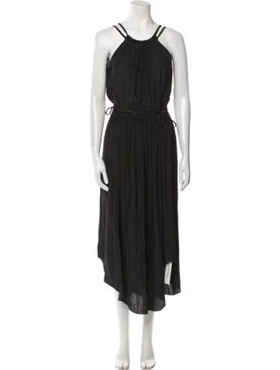 Pre-owned Ramy Brook Halterneck Long Dress In Black
