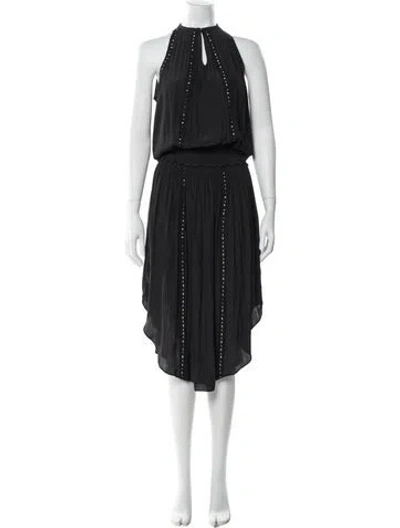 Pre-owned Ramy Brook Halterneck Long Dress In Black