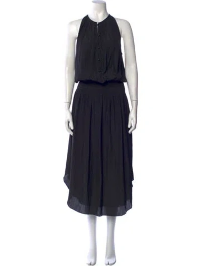 Pre-owned Ramy Brook Halterneck Long Dress In Black